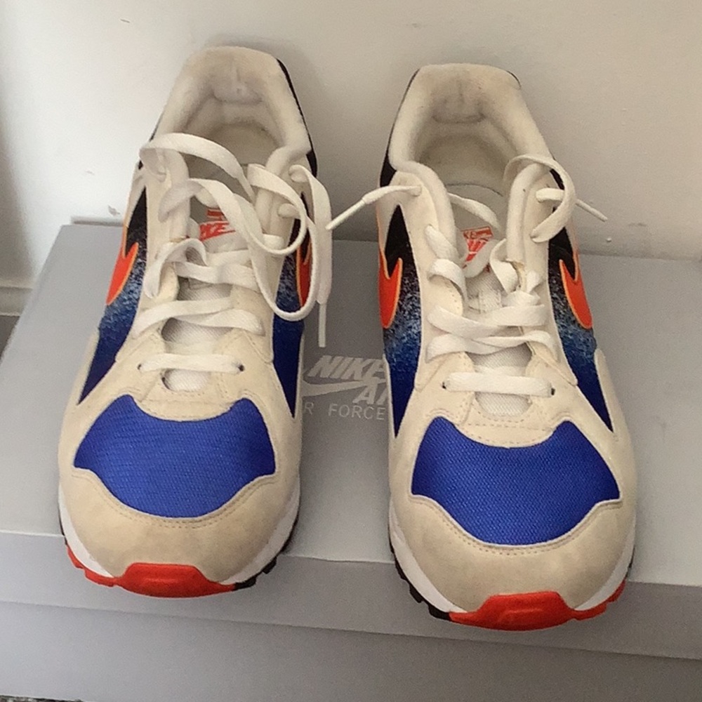 Nike White and Blue Athletic Shoes